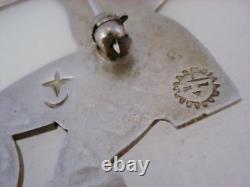 AUTHENTIC OLD Billie Ray Hawee HOPI STERLING SILVER KOSHARE CLOWN KACHINA PIN