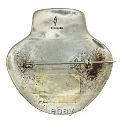 AY Artist Hallmark Vintage Sterling Silver Southwest Pottery Pot Pin