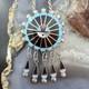 Abel Soseeah Native American Sterling Silver Zuni Inlay Sunface Pendant/brooch