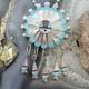 Abel Soseeah Zuni Native American Sterling Silver Inlay Sunface Pendant/brooch