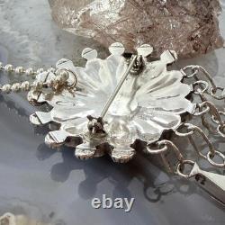 Abel Soseeah Zuni Native American Sterling Silver Inlay Sunface Pendant/Brooch