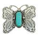 Albert Jeanette Cleveland Silver & Turquoise Southwest Butterfly Pin Brooch