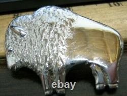 Alfred Martinez Navajo Buffalo Sterling Silver Pendant Pin/Brooch AM- Heavy