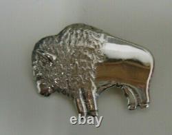 Alfred Martinez Navajo Buffalo Sterling Silver Pendant Pin/Brooch AM- Heavy