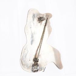 Allen Pooyouma Hopi Overlay Mud Man Kachina pendant pin/brooch sterling silver