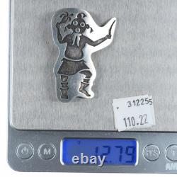 Allen Pooyouma Hopi Overlay Mud Man Kachina pendant pin/brooch sterling silver