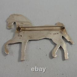 Allison Manuelito Navajo. 925 Sterling Silver Majestic Horse Pin Or Brooch