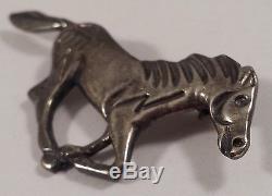 Alvin Monte Vintage Native Sterling Silver Running Horse Raincloud Pin Brooch