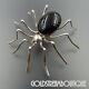 Amazing Evelyn Spencer Navajo 925 Silver Black Onyx Black Widow Spider Huge Pin