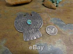 Amazing Huge Navajo Thunderbird Sterling Royston Turquoise Feathers Brooch Pin