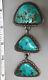Amazing Three-stone Turquoise And Silver Pin