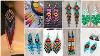 American Native Beeded Earrings Style 5 Inches Seed Beed Fringe Earrings