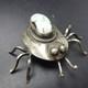 Amiable Turquoise And Sterling Silver Bug Insect Pin/brooch By Yazzie Navajo