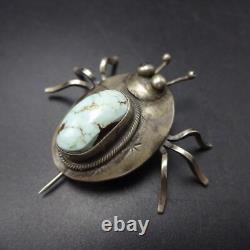 Amiable TURQUOISE and Sterling Silver BUG INSECT PIN/BROOCH by YAZZIE Navajo