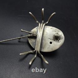 Amiable TURQUOISE and Sterling Silver BUG INSECT PIN/BROOCH by YAZZIE Navajo