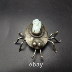 Amiable TURQUOISE and Sterling Silver BUG INSECT PIN/BROOCH by YAZZIE Navajo