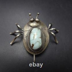 Amiable TURQUOISE and Sterling Silver BUG INSECT PIN/BROOCH by YAZZIE Navajo