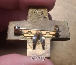 Andrew Shows Turza Wells 1.5 Southwestern Bear Inlay Bronze Pin Pendant