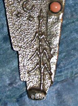 Anthony lovato santo domingo pueblo (kewa) sterling silver pin corn stalk maiden