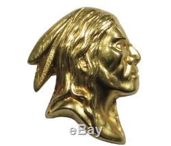 Antique Art Nouveau 14K Gold Native American Indian Brave/Chief Stick Pin