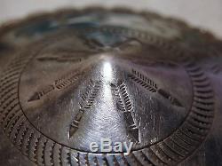 Antique HOPI 1930+ Stampd STERLING Silver PIN 2&5/16 Bell Trading ThunderBirds