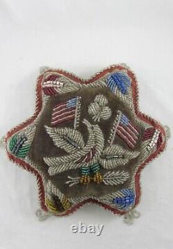Antique Iroquois Native American Beaded Pin Cushion Provenance'Nelly Swift