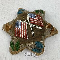 Antique Iroquois Native American Flag Pin Cushion Whimsey Whimsy Americana