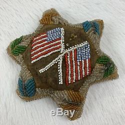 Antique Iroquois Native American Flag Pin Cushion Whimsey Whimsy Americana