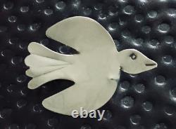 Antique Navajo Native American Sterling Silver C Clasp Eagle Pin