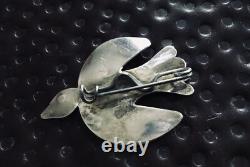 Antique Navajo Native American Sterling Silver C Clasp Eagle Pin