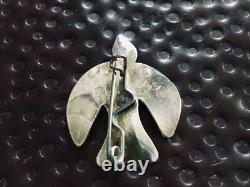 Antique Navajo Native American Sterling Silver C Clasp Eagle Pin