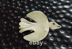 Antique Navajo Native American Sterling Silver C Clasp Eagle Pin