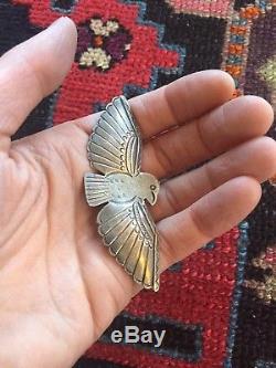 Antique Silver Vtg Navajo Thunderbird Pin