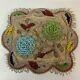 Antique Victorian Velvet Beaded Pin Cushion Flowers Native American Indian