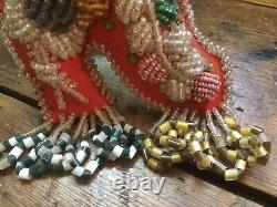 Antique Vintage Native American Indian Hand Made Beaded ShoeBoot Pin Cushion
