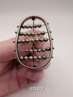 Antique Vintage Navajo Ring Sterling Silver Brooch
