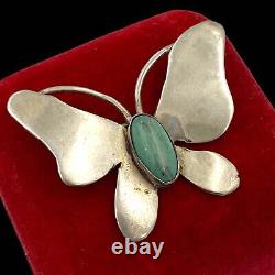 Antique Vintage Sterling Silver Native Navajo Turquoise Figural Pin Brooch 8.5g