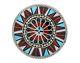 Aprilene Unkestine, Zuni Sunface Pin, Pendant, Multi Stone Inlay, Handmade, 2 In