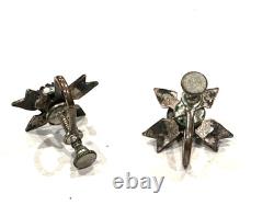 Arrows Turquoise Green Fred Harvey Era Sterling Silver Earrings & 2 Pins Lot