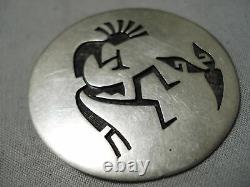 Astonishing Vintage Hopi Sterling Silver Kokopelli Pin Pendant Native American