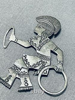 Astonishing Vintage Navajo Sterling Silver Dancer Pin