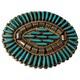 Astute Les Holden Navajo Shield Needle Point Sleeping Beauty Turquoise Brooch