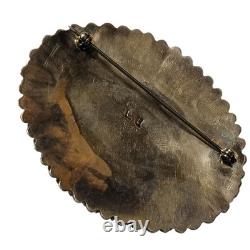 Astute Les Holden Navajo Shield Needle Point Sleeping Beauty Turquoise Brooch