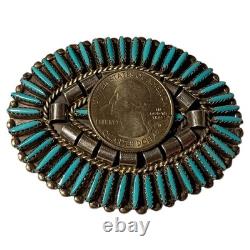 Astute Les Holden Navajo Shield Needle Point Sleeping Beauty Turquoise Brooch