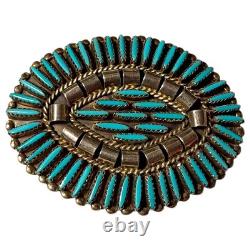 Astute Les Holden Navajo Shield Needle Point Sleeping Beauty Turquoise Brooch