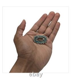 Astute Zuni Sterling Silver Cerrillos TURQUOISE Petit Point Brooch