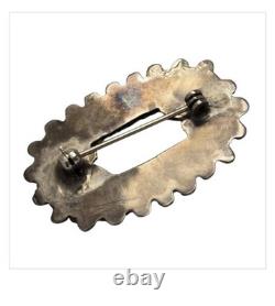 Astute Zuni Sterling Silver Cerrillos TURQUOISE Petit Point Brooch