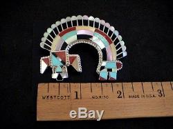 Auth. Native American Indian Large Sterling/ Rainbow God Pin/Pendant/Bowannie