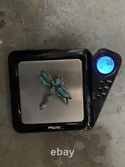 Awesome Vintage Sterling Silver and Turquoise Dragonfly PinZuniJ Shack