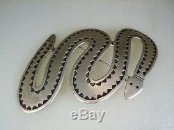 BIG OLD Cippy Crazyhorse COCHITI HANDWROUGHT STERLING SILVER RATTLESNAKE PIN